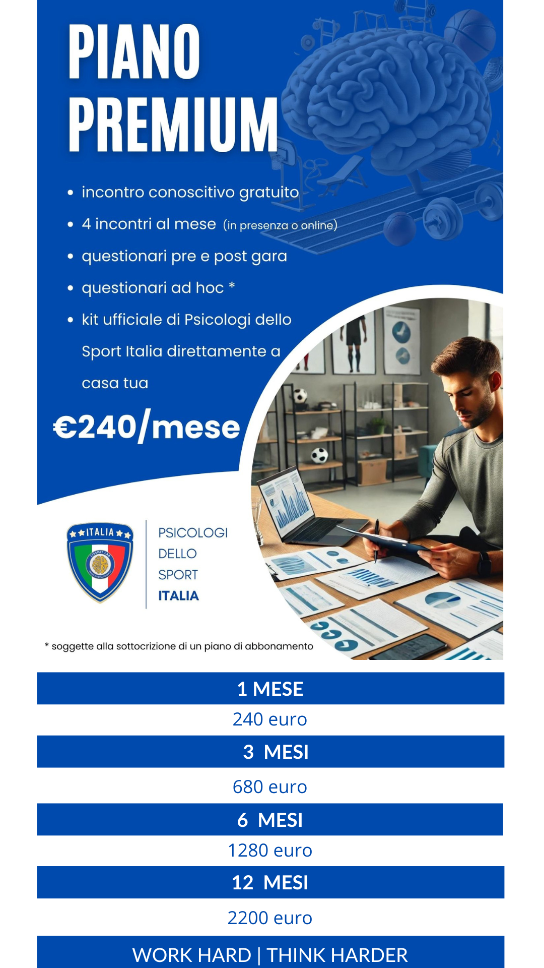 piano preparazione mentale standard e premium